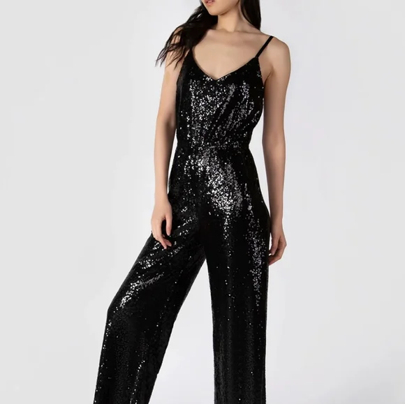 NWT DEX Sequin Strapless Jumpsuit/Romper Black New Years - Picture 4 of 9